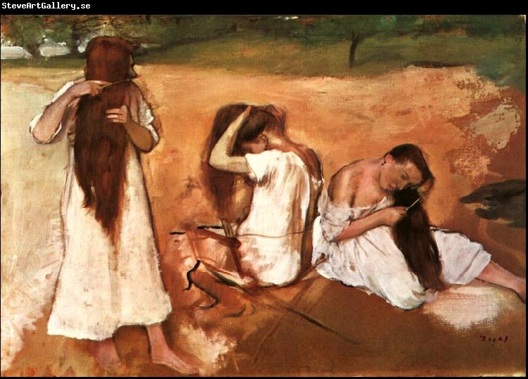 Edgar Degas Three Women Combing their Hair